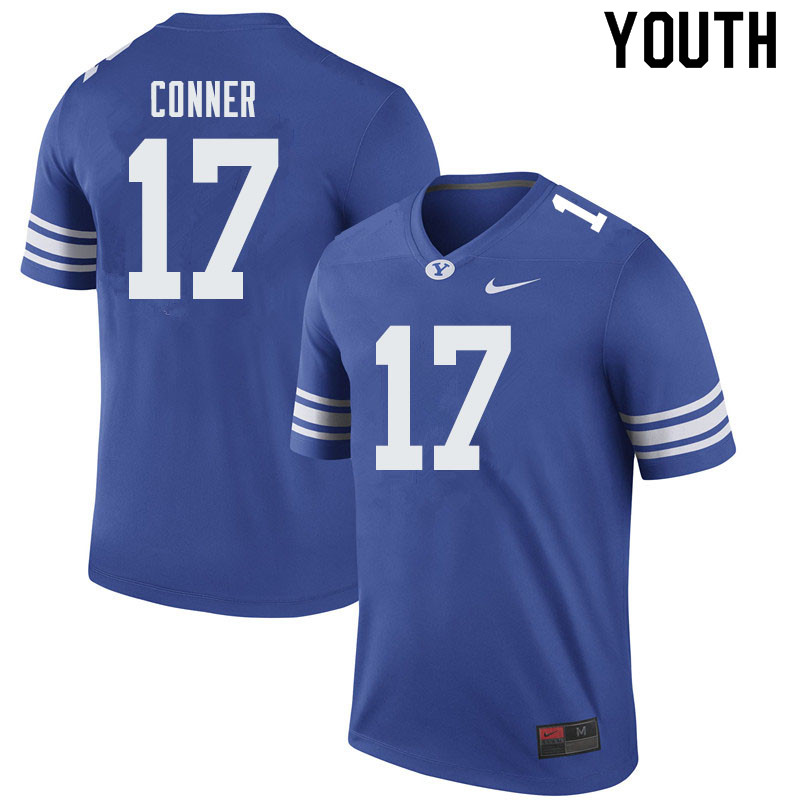 Youth #17 Stacy Conner BYU Cougars College Football Jerseys Sale-Royal - Click Image to Close